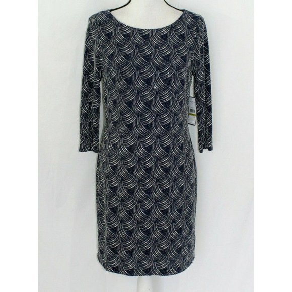 NWT Jessica Howard Womens Blue Embellished Sparkly 3/4 Sleeve Dress 14P - Picture 1 of 4